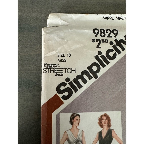 Simplicity Vintage Cut Misses Dress in Two Lengths Size 10 Pattern No 9829 - Picture 2 of 7